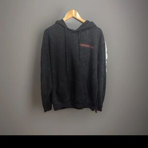 Acid wash Fleetwood Mac On Tour Black sweatshirt Hoodie Size L Cotton Polyester